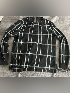 Ted Baker Black and White Plaid Top
